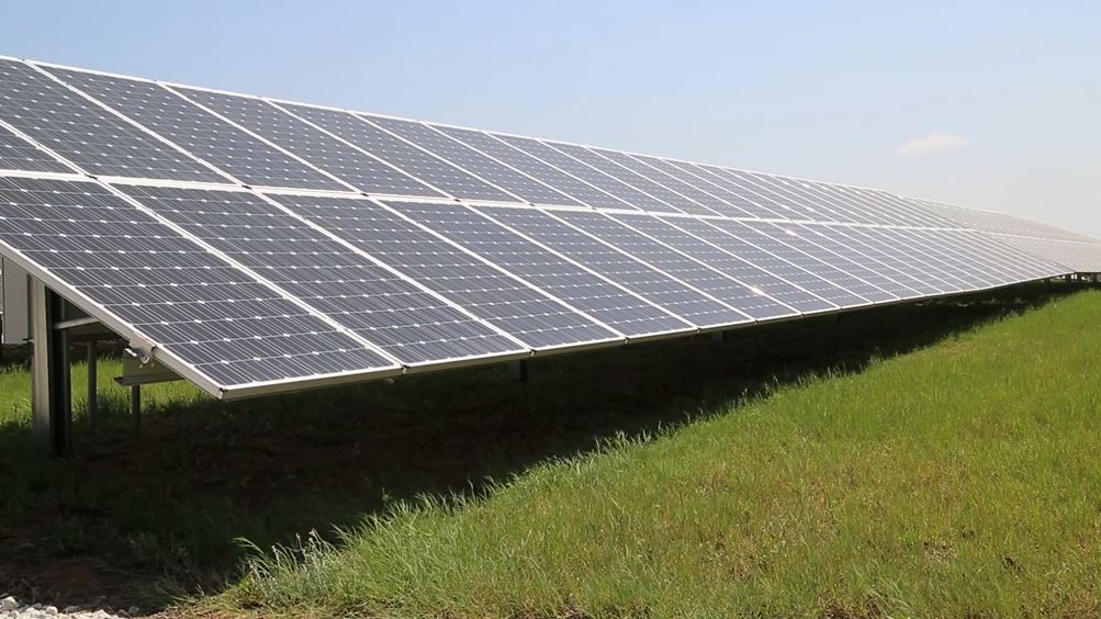 Solar panels on a sunny day