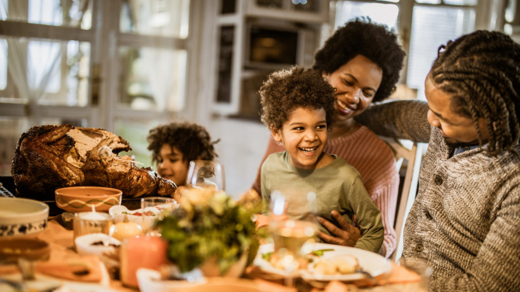 Happy family at Thanksgiving