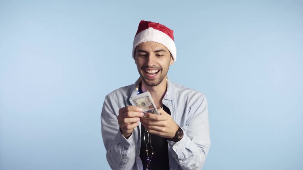 happy man with money